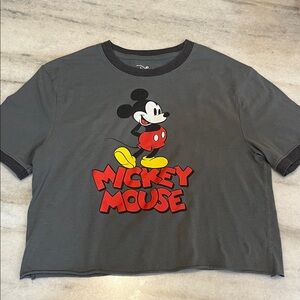 Disney Mickey Mouse Charcoal Cropped Tee